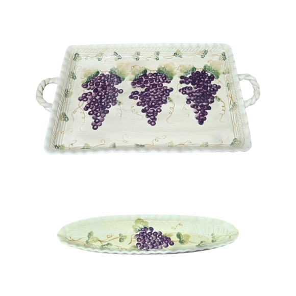 Linens 'N Things | Dining | Linens N Things Hand Painted Grapes Serving ...